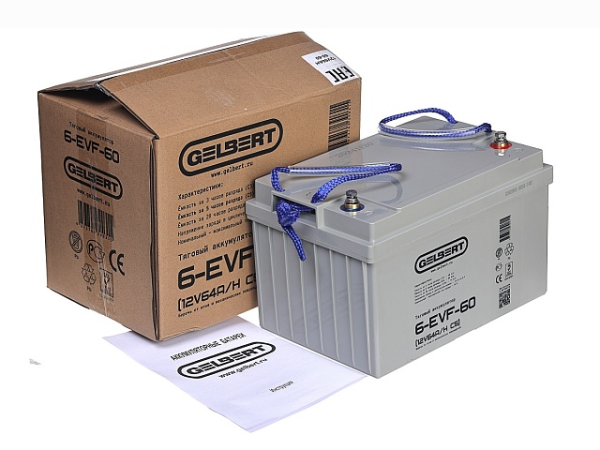 Тяговый аккумулятор Gelbert 6-EVF-60 (12V64A/H C5)